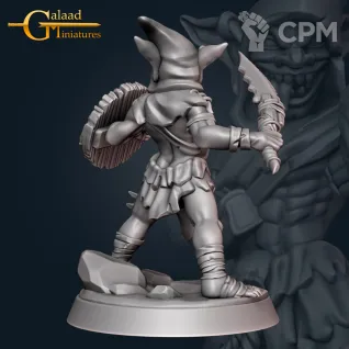 Описание картинки Goblin FIghter 03 от PocketSized Prints по цене 170руб | Свободный Рынок Миниатюр - СРМ