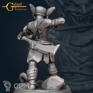 Описание картинки Goblin Fighter  04 от PocketSized Prints по цене 170руб | Свободный Рынок Миниатюр - СРМ