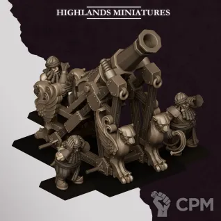 Описание картинки Chaos Dwarfs/Marduk Mortar от Barduck Miniatures по цене 1 499руб | Свободный Рынок Миниатюр - СРМ
