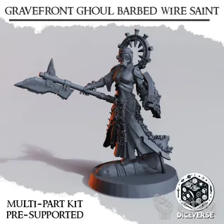 Описание картинки Gravefront Ghoul Barbed Wire Saint от Manufactorum76 по цене 200руб | Свободный Рынок Миниатюр - СРМ
