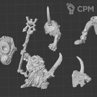 Описание картинки Grey Seer Thanquol and Boneripper от White Rhino по цене 599руб | Свободный Рынок Миниатюр - СРМ