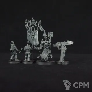 Описание картинки Chaplain Grimaldus &amp; Retinue от Sanctureon по цене 5 000руб | Свободный Рынок Миниатюр - СРМ