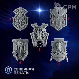 Описание картинки Щиты 3 (Emberforge shields) от Северная печать по цене 50руб | Свободный Рынок Миниатюр - СРМ