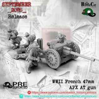Описание картинки French 47mm APX AT gun от 3DPrintClub по цене 400руб | Свободный Рынок Миниатюр - СРМ