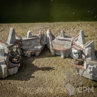 Описание картинки 2 Надземных укрепления ✠ Силы Церкви ✠ TRENCH CRUSADE от Big Brain Terrain по цене 2 050руб | Свободный Рынок Миниатюр - СРМ