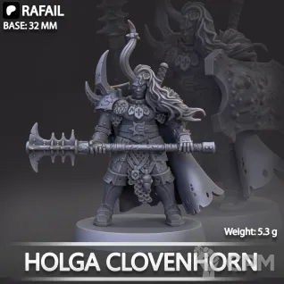 Описание картинки Holga Clovenhorn от Naggaroth Night по цене 600руб | Свободный Рынок Миниатюр - СРМ
