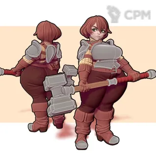 Описание картинки Bridget the Fighter ( Female Human Fighter ) от PocketSized Prints по цене 250руб | Свободный Рынок Миниатюр - СРМ