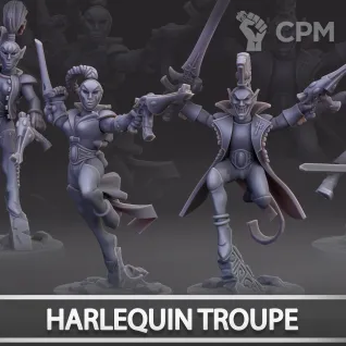 Описание картинки Harlequin Troupe от Naggaroth Night по цене 1 700руб | Свободный Рынок Миниатюр - СРМ