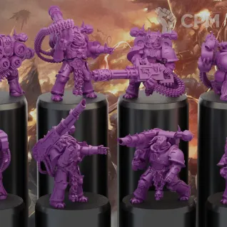 Описание картинки Chaos Space Marines Havocs (5шт) от Studio Cockatoo по цене 1 210руб | Свободный Рынок Миниатюр - СРМ