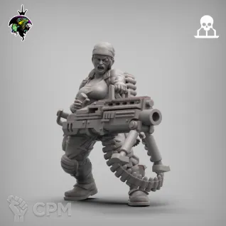 Описание картинки Катачанский воен  Sgt Hawker Heavy bolter от 3Д печать миниатюр по цене 281руб | Свободный Рынок Миниатюр - СРМ
