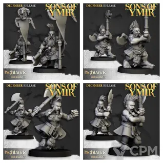 Описание картинки Dwarf Deathseekers от 3DPrintClub по цене 100руб | Свободный Рынок Миниатюр - СРМ