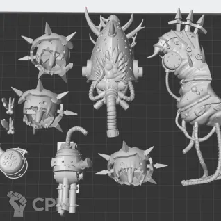 Описание картинки Heavy Blight Launcher Foetid Bloat-drone от White Rhino по цене 799руб | Свободный Рынок Миниатюр - СРМ