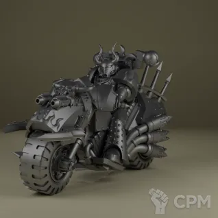 Описание картинки Chaos Lord on Bike от Печатный подвальчик по цене 550руб | Свободный Рынок Миниатюр - СРМ
