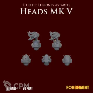 Описание картинки Heretic Legiones Astartes Heads MK V от ForgeNight по цене 200руб | Свободный Рынок Миниатюр - СРМ