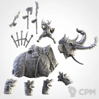 Описание картинки Hero on Mammoth от Северная печать по цене 3 200руб | Свободный Рынок Миниатюр - СРМ