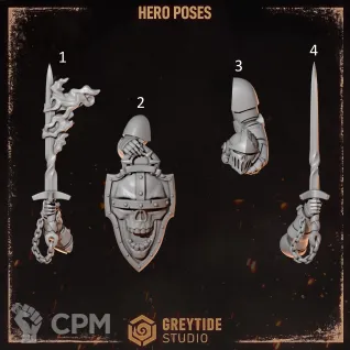 Описание картинки Hero pose Legion of the Damned (Cursed company 2, 1 битц) от Dr. Printicus по цене 80руб | Свободный Рынок Миниатюр - СРМ