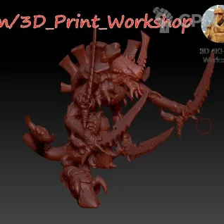 Описание картинки Hive Tyrant / The Swarmlord ver.2 от 3Д печать миниатюр по цене 1 119руб | Свободный Рынок Миниатюр - СРМ