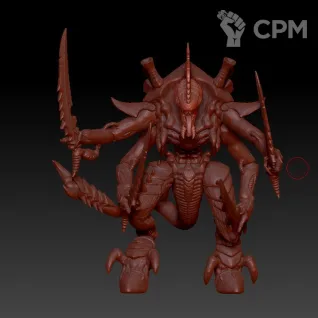 Описание картинки Hive Tyrant / Swarmlord от MrMetalHorror по цене 800руб | Свободный Рынок Миниатюр - СРМ