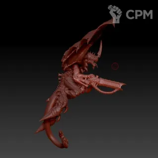 Описание картинки Winged Hive Tyrant от MrMetalHorror по цене 950руб | Свободный Рынок Миниатюр - СРМ