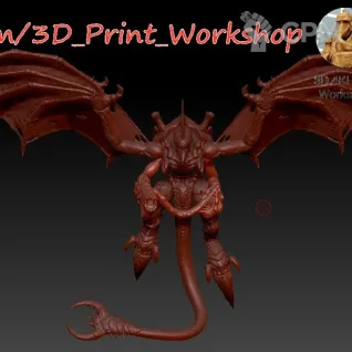 Описание картинки Tyranid Hive Tyrant / The Swarmlord от 3Д печать миниатюр по цене 1 619руб | Свободный Рынок Миниатюр - СРМ