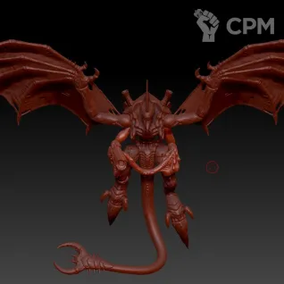 Описание картинки Winged Hive Tyrant от MrMetalHorror по цене 950руб | Свободный Рынок Миниатюр - СРМ