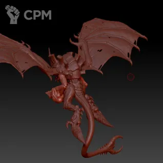 Описание картинки Winged Hive Tyrant от MrMetalHorror по цене 950руб | Свободный Рынок Миниатюр - СРМ