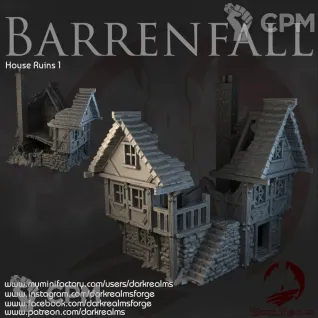 Описание картинки Barrenfall Hous ruins 1 от Altar по цене 4 800руб | Свободный Рынок Миниатюр - СРМ