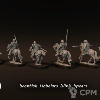 Описание картинки Scottish hobelars (spears) от Recruiter по цене 1 500руб | Свободный Рынок Миниатюр - СРМ