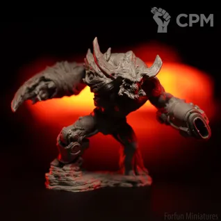 Описание картинки Кибер-демон (Cyberdemon, Doom) от Forfun Miniatures по цене 1 050руб | Свободный Рынок Миниатюр - СРМ