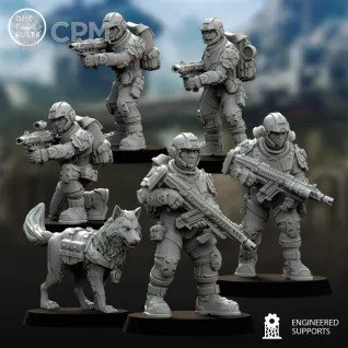 Описание картинки Cadian Shock Troops/Human Defence Force - Infantry OPR от Laboratory of Chaos по цене 350руб | Свободный Рынок Миниатюр - СРМ