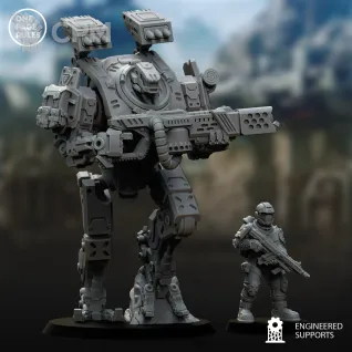 Описание картинки Sentinels/Human Defence Force - Light Walker OPR от Laboratory of Chaos по цене 450руб | Свободный Рынок Миниатюр - СРМ