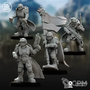 Описание картинки Command Squad/Human Defence Force - Storm Troopers OPR от Laboratory of Chaos по цене 200руб | Свободный Рынок Миниатюр - СРМ