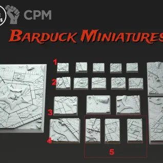 Описание картинки Базы/Подставки Human Empire Квадратные 50х25мм от Barduck Miniatures по цене 599руб | Свободный Рынок Миниатюр - СРМ