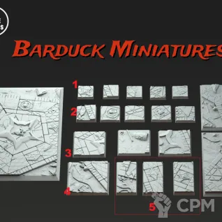Описание картинки Базы/Подставки Human Empire Квадратные 150х100мм от Barduck Miniatures по цене 1 339руб | Свободный Рынок Миниатюр - СРМ