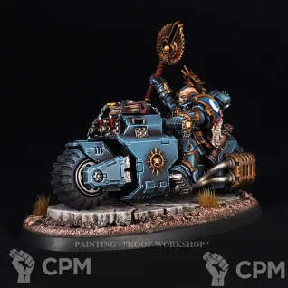 Описание картинки Primaris Chaplain on Bike от KoofWorkshop по цене 1 400руб | Свободный Рынок Миниатюр - СРМ