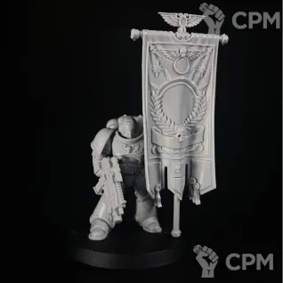 Описание картинки Primaris Space Marine Ancient от KoofWorkshop по цене 840руб | Свободный Рынок Миниатюр - СРМ