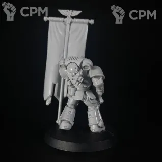 Описание картинки Primaris Space Marine Ancient от KoofWorkshop по цене 840руб | Свободный Рынок Миниатюр - СРМ