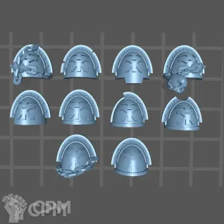 Описание картинки Khorne berzerker Shoulder Pads x10 от 3Д печать миниатюр по цене 250руб | Свободный Рынок Миниатюр - СРМ