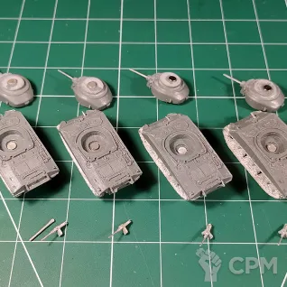 Описание картинки UBX25 M4A3E2 Jumbo Tank x4 от Vault Boy по цене 2 798руб | Свободный Рынок Миниатюр - СРМ