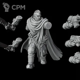 Описание картинки Tallarn Desert Raiders Command Squad от Подземный человек по цене 410руб | Свободный Рынок Миниатюр - СРМ