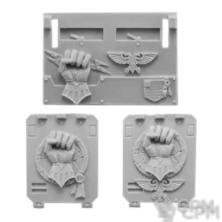 Описание картинки IMPERIAL OR CRIMSON FISTS RHINO DOORS AND FRONTPLATE от TPC по цене 370руб | Свободный Рынок Миниатюр - СРМ