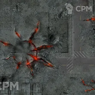 Описание картинки Баттл мат «Павший город» 60x44| Поле для варгеймов | Батлмат от Marauder's Workshop по цене 2 300руб | Свободный Рынок Миниатюр - СРМ