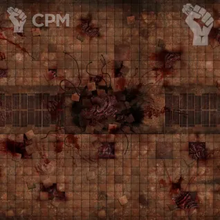 Описание картинки Баттл мат «DOOM» 60x44| Поле для варгеймов | Батлмат от Marauder's Workshop по цене 2 300руб | Свободный Рынок Миниатюр - СРМ