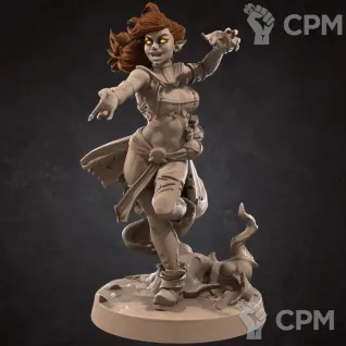 Описание картинки Дженази Огня, Волшебница (Genasi Fire, Sorceress) от Gabrigame_Print по цене 320руб | Свободный Рынок Миниатюр - СРМ