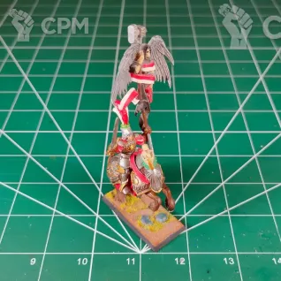 Описание картинки Captain of the Empire Battle Standard Bearer on Empire Warhorse от Каджит по цене 2 498руб | Свободный Рынок Миниатюр - СРМ