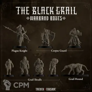 Описание картинки Набор Trench Crusade Black Grail + подставки от Мастерская Крипов по цене 2 500руб | Свободный Рынок Миниатюр - СРМ