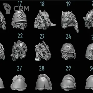 Описание картинки Space Wolves shoulder pads 20шт от Helnex workshop  по цене 400руб | Свободный Рынок Миниатюр - СРМ