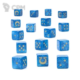 Описание картинки Ultramarines Dice Set от MiniaturesFAN по цене 3 990руб | Свободный Рынок Миниатюр - СРМ