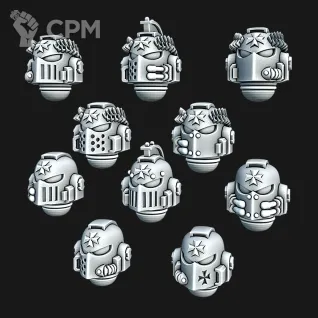 Описание картинки Black Templars heads от Helnex workshop  по цене 20руб | Свободный Рынок Миниатюр - СРМ
