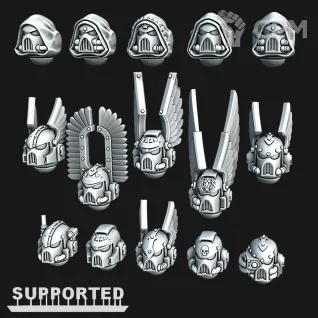 Описание картинки Dark Angels mk7 heads от Helnex workshop  по цене 20руб | Свободный Рынок Миниатюр - СРМ